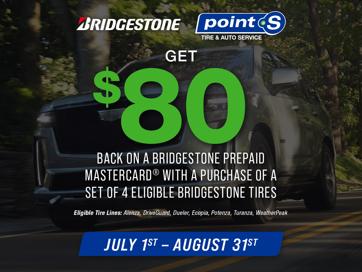 Bridgestone tire rebate at Walker Tire Point S in Wahoo, Nebraska