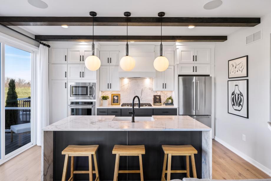 Well-appointed kitchens with large center islands