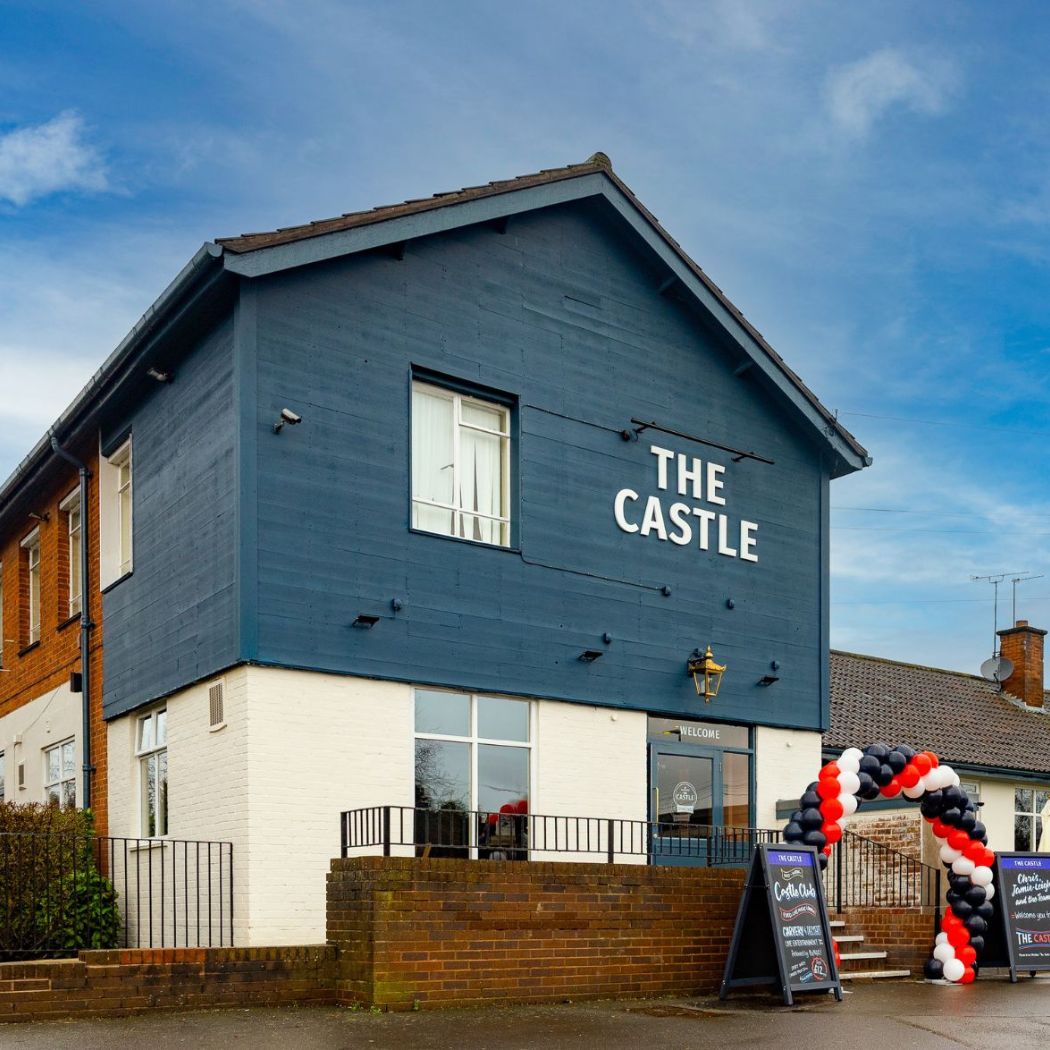 Exterior view of The Castle with clear signage and welcoming entrance, creating a strong first impression.