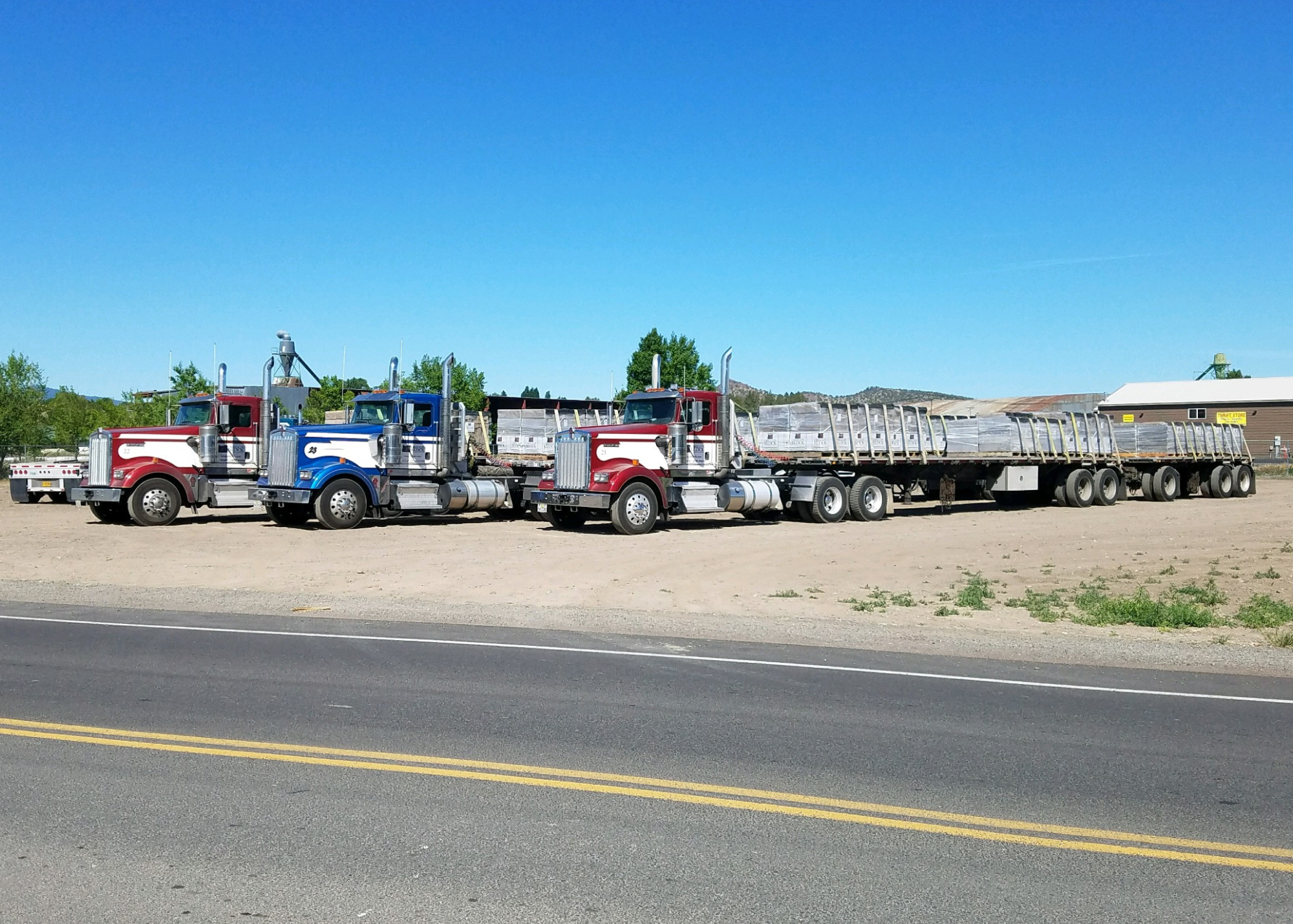 Oregon Block trucks at the Prineville plant