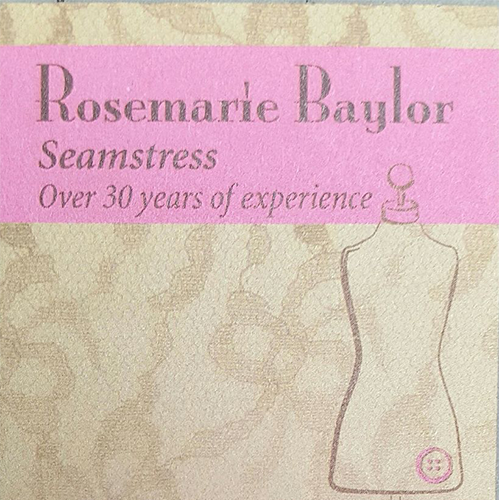 Rosemarie Baylor, Seamstress Logo