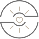 A heart contained in a circle icon.