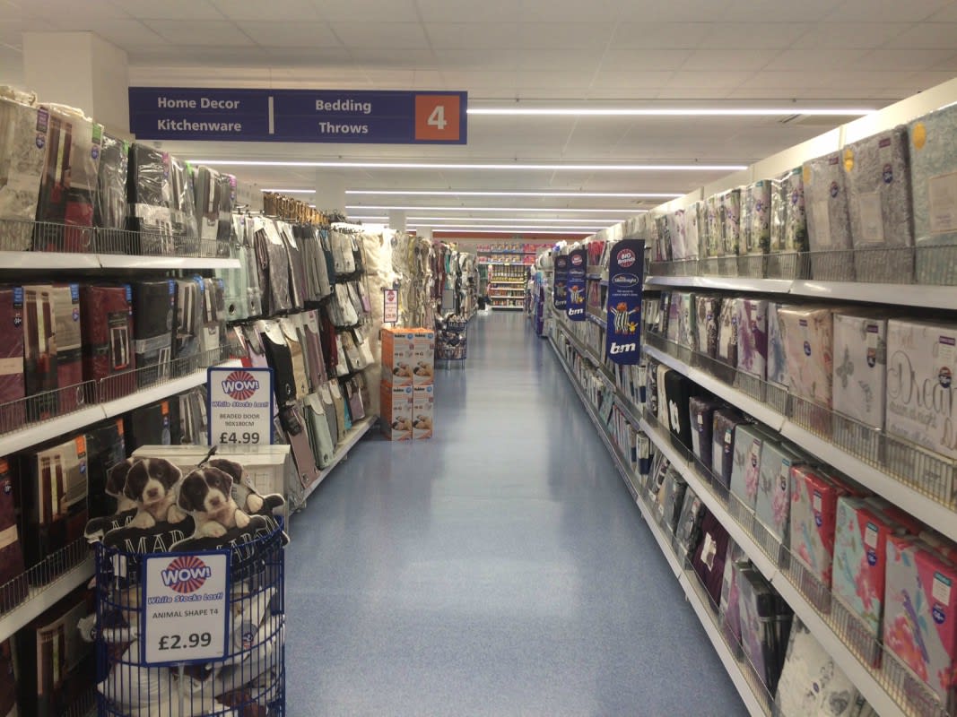Inside Bury's new B&M store located at Mill Gate Shopping Centre.