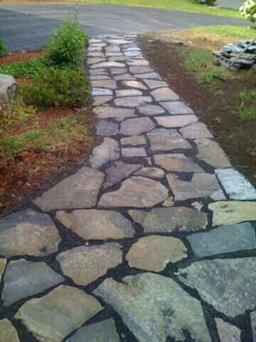 Natural stone walkway
