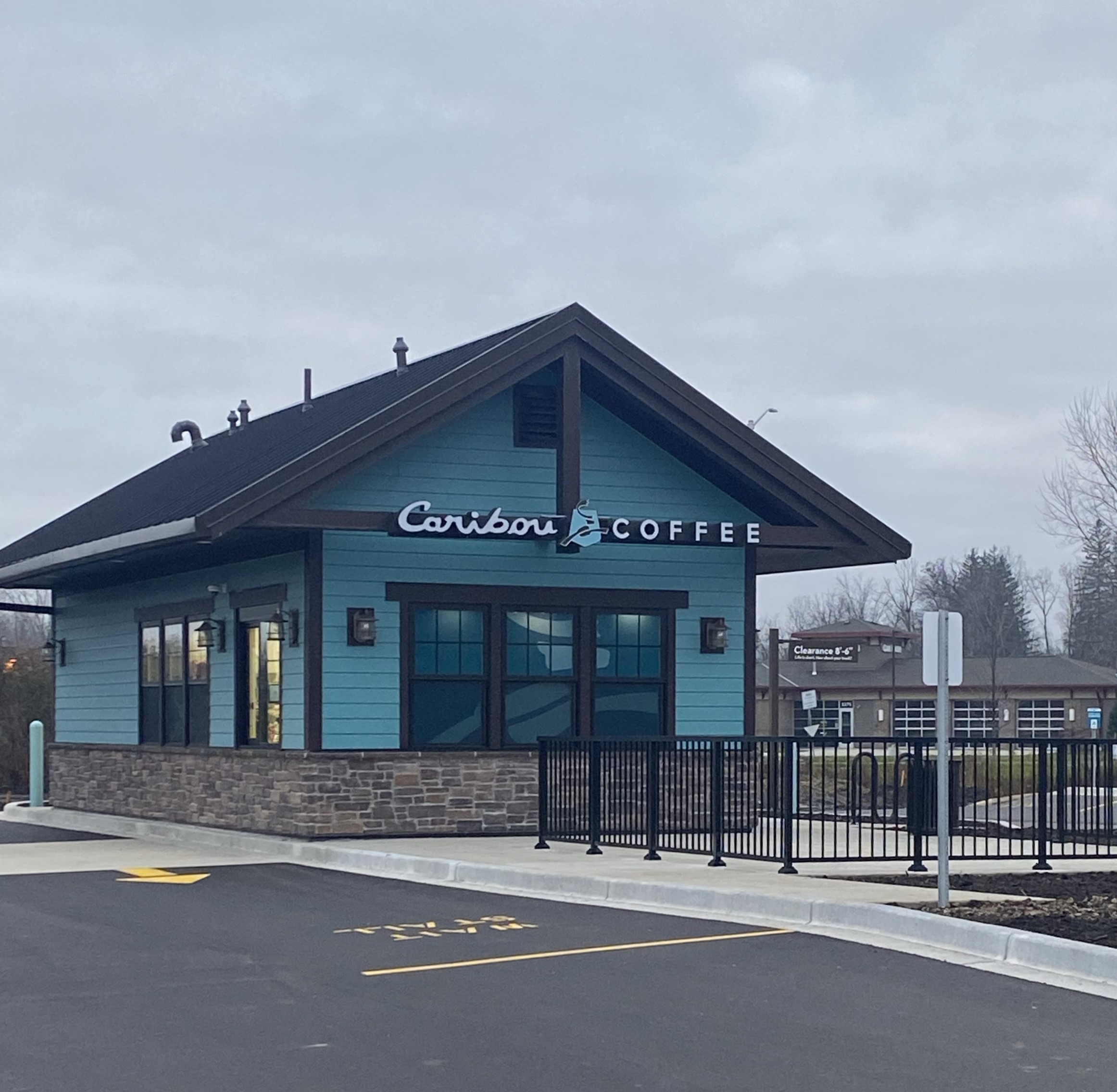 Storefront of the Caribou Coffee at 5276 S Moorland Road in New Berlin