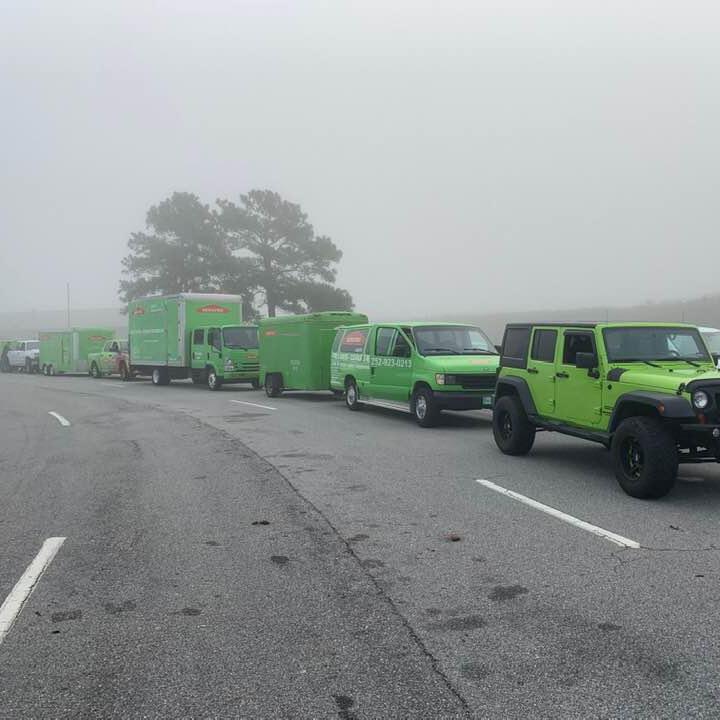 When catastrophe strikes, our crews will travel to other parts of the country when extra help is needed. The convoy seen here was heading to Florida after a hurricane.