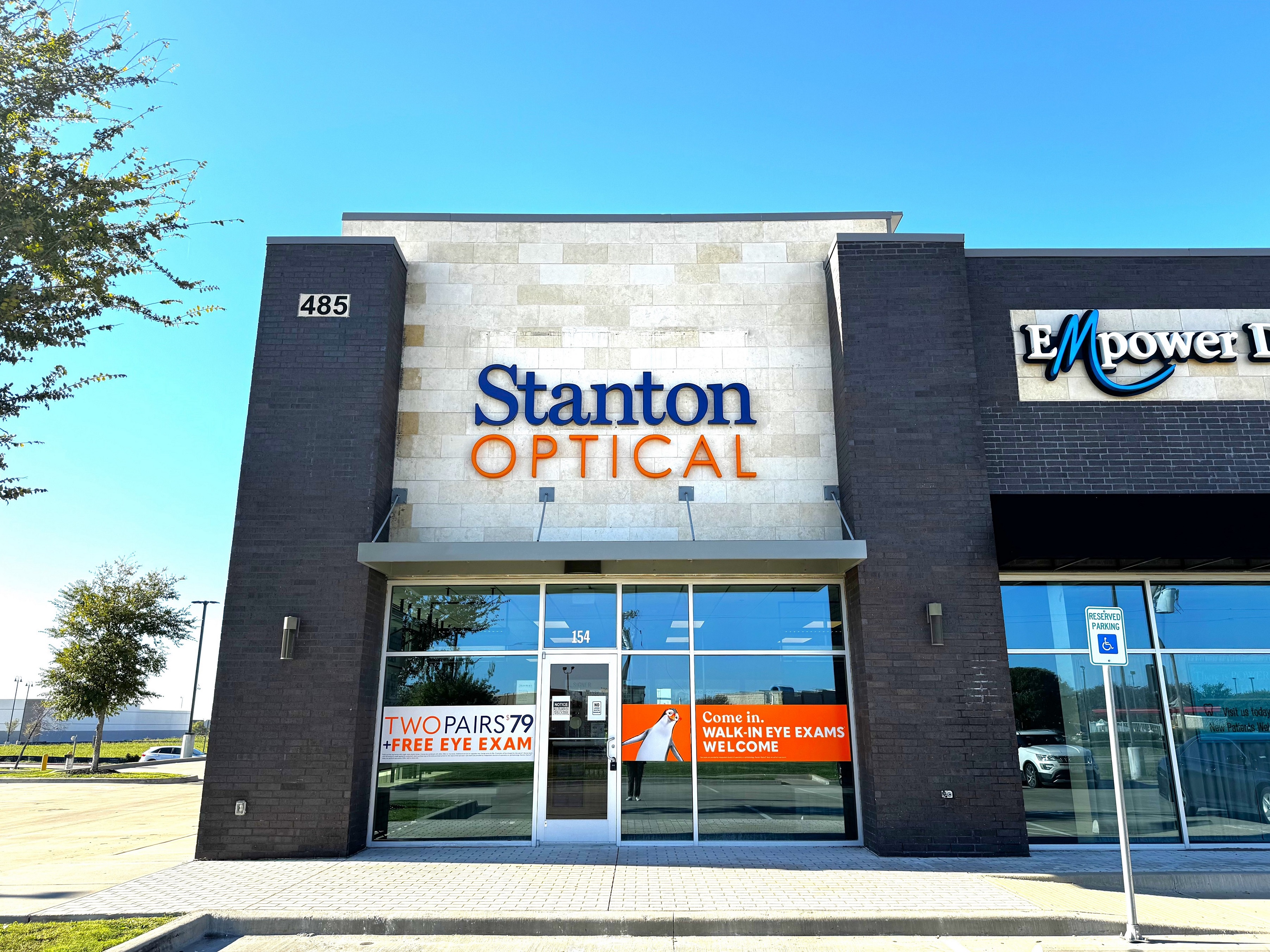 Storefront at Stanton Optical store in Forney, TX 75126