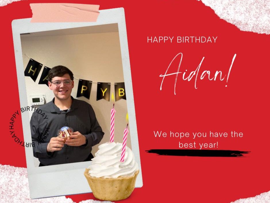 Today we are wishing a very happy birthday to Aidan, one of our customer service team leaders whose  