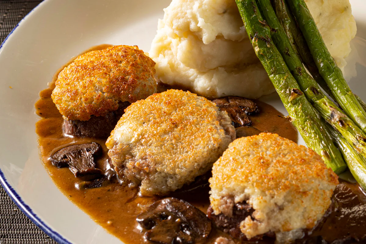 Gorgonzola Crusted Beef Medallions* - LAND & SEA