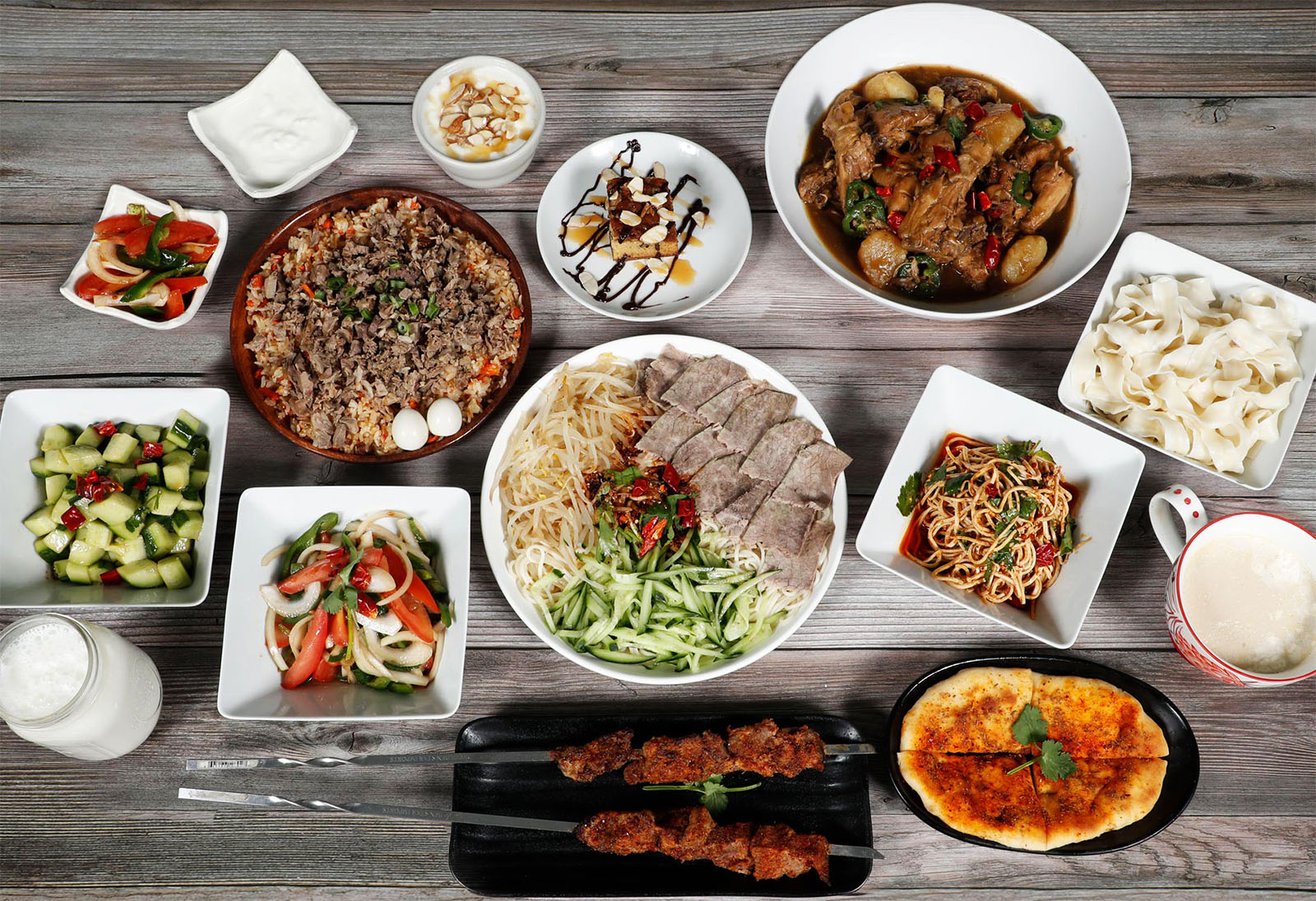 Modern Uyghur Food prepared by Kusan Uyghur Cuisine
