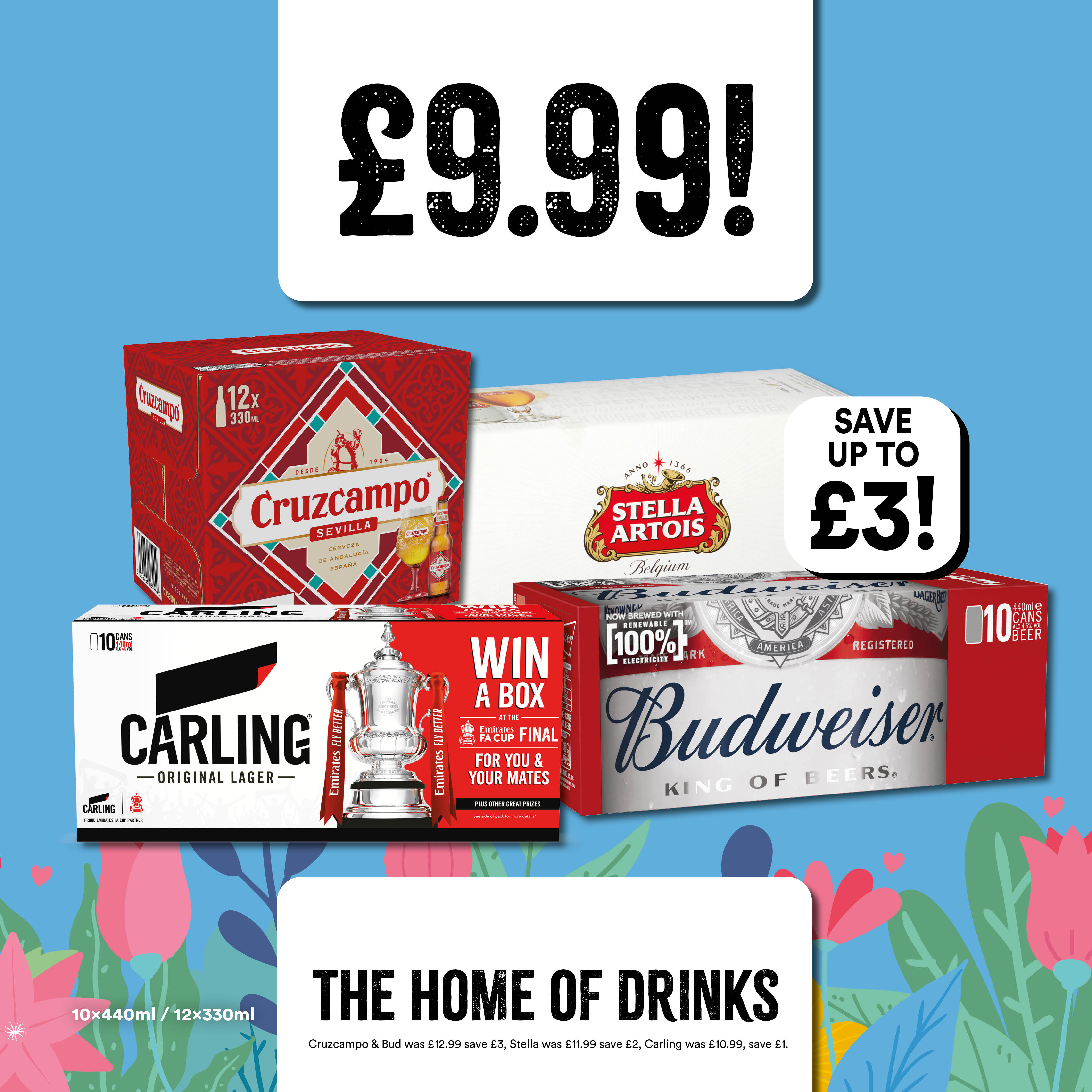 Only £9.99 on big crate beers and lager Bargain Booze Select Convenience Fleetwood 01253 283780