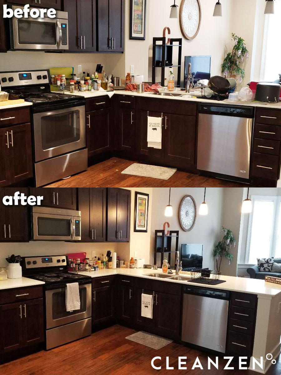 Kitchen Organizing Before and After Cleanzen Boston Cleaning Services Boston (617)701-7198