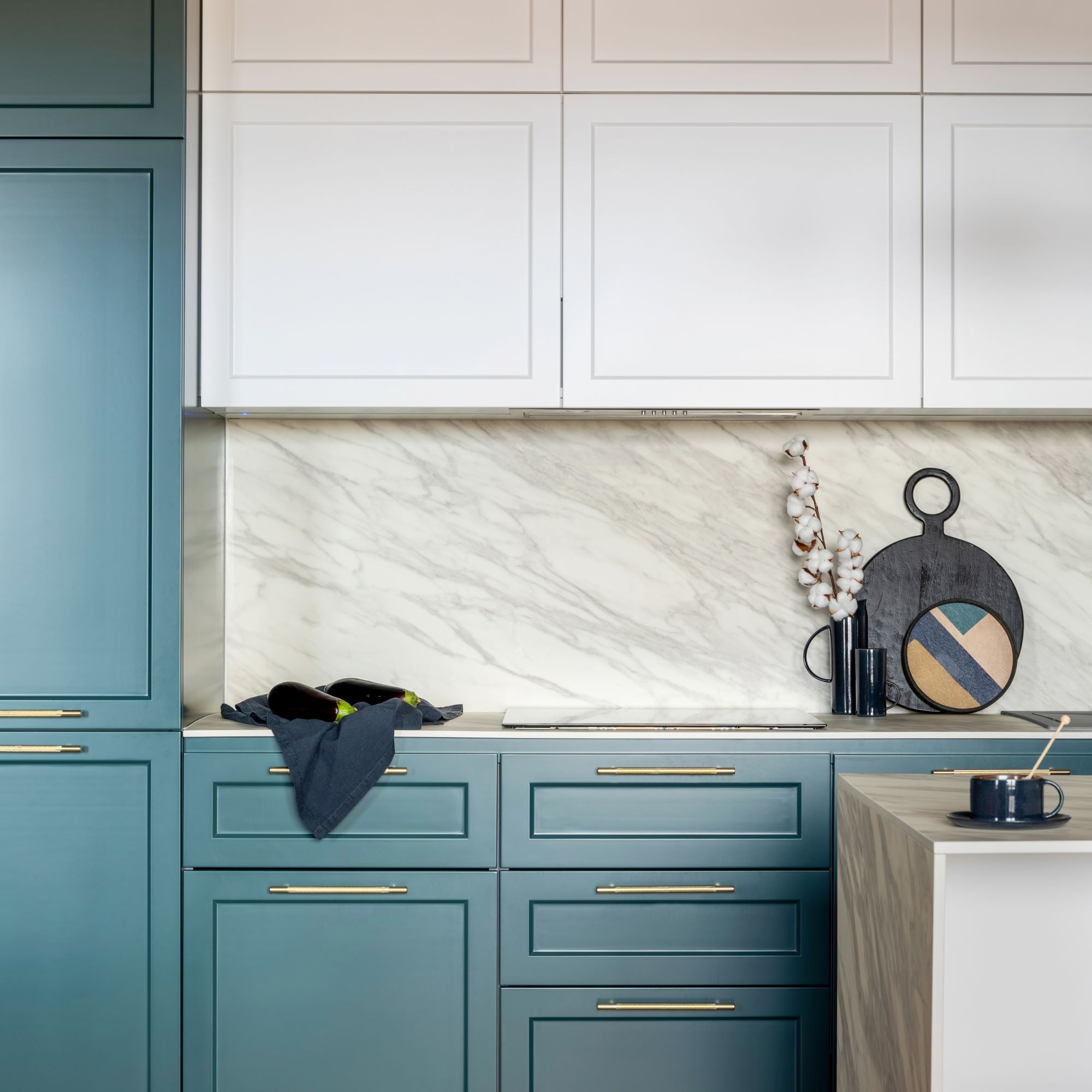 Two-Toned kitchen cabinets in Hingham