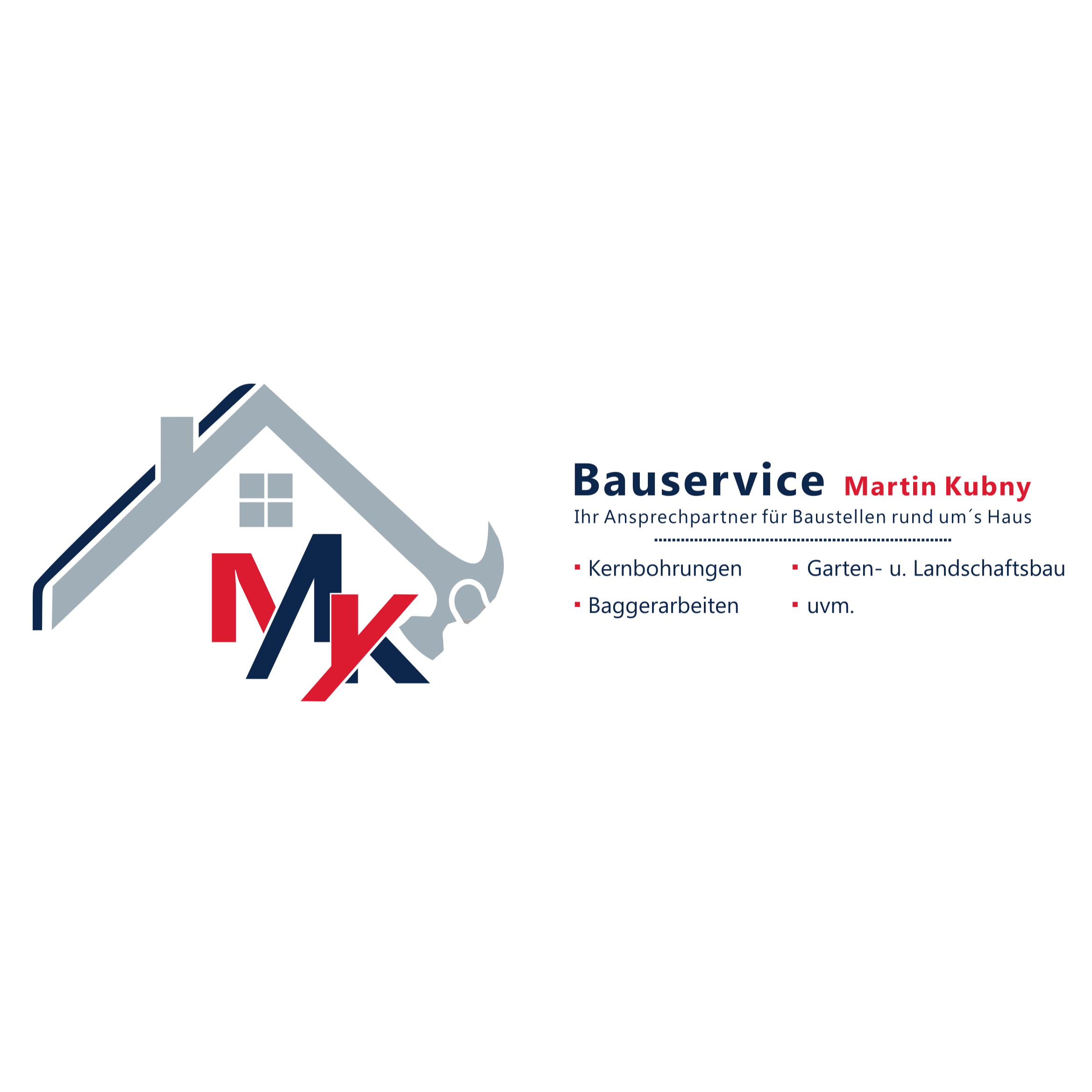 Logo von Bauservice Martin Kubny - Gartenbau, Landschaftsbau, Pflasterarbeiten, Baggerarbeiten, Kernbohrungen, Montageservice