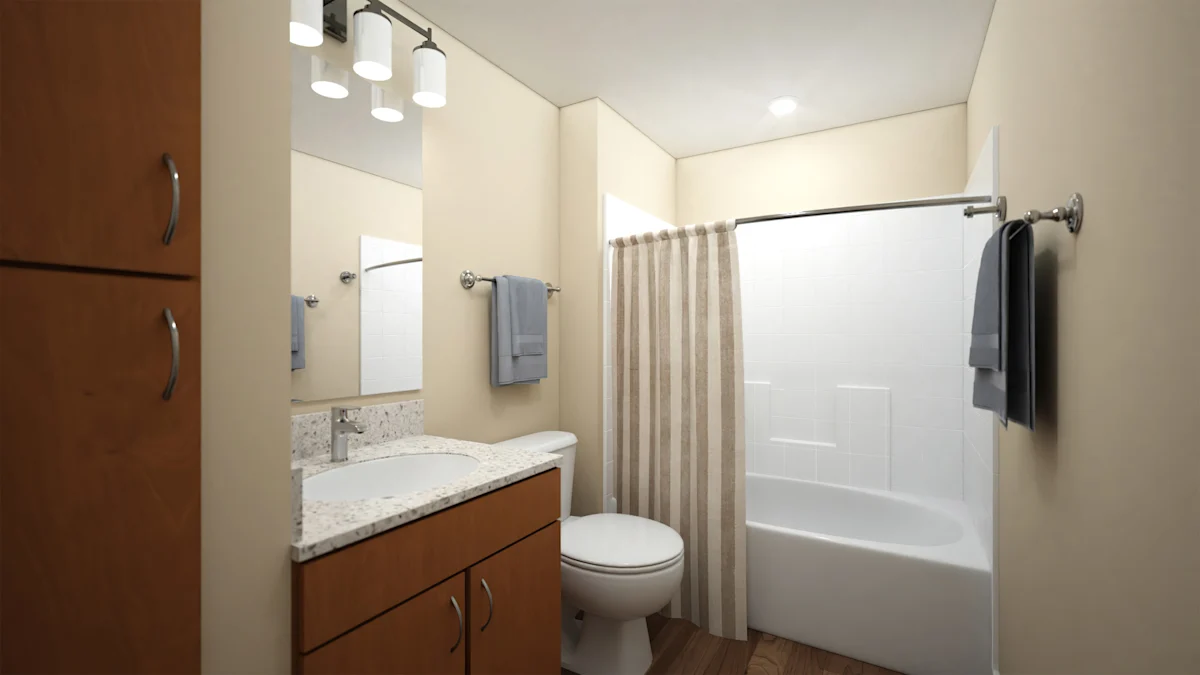 Bathroom with tub