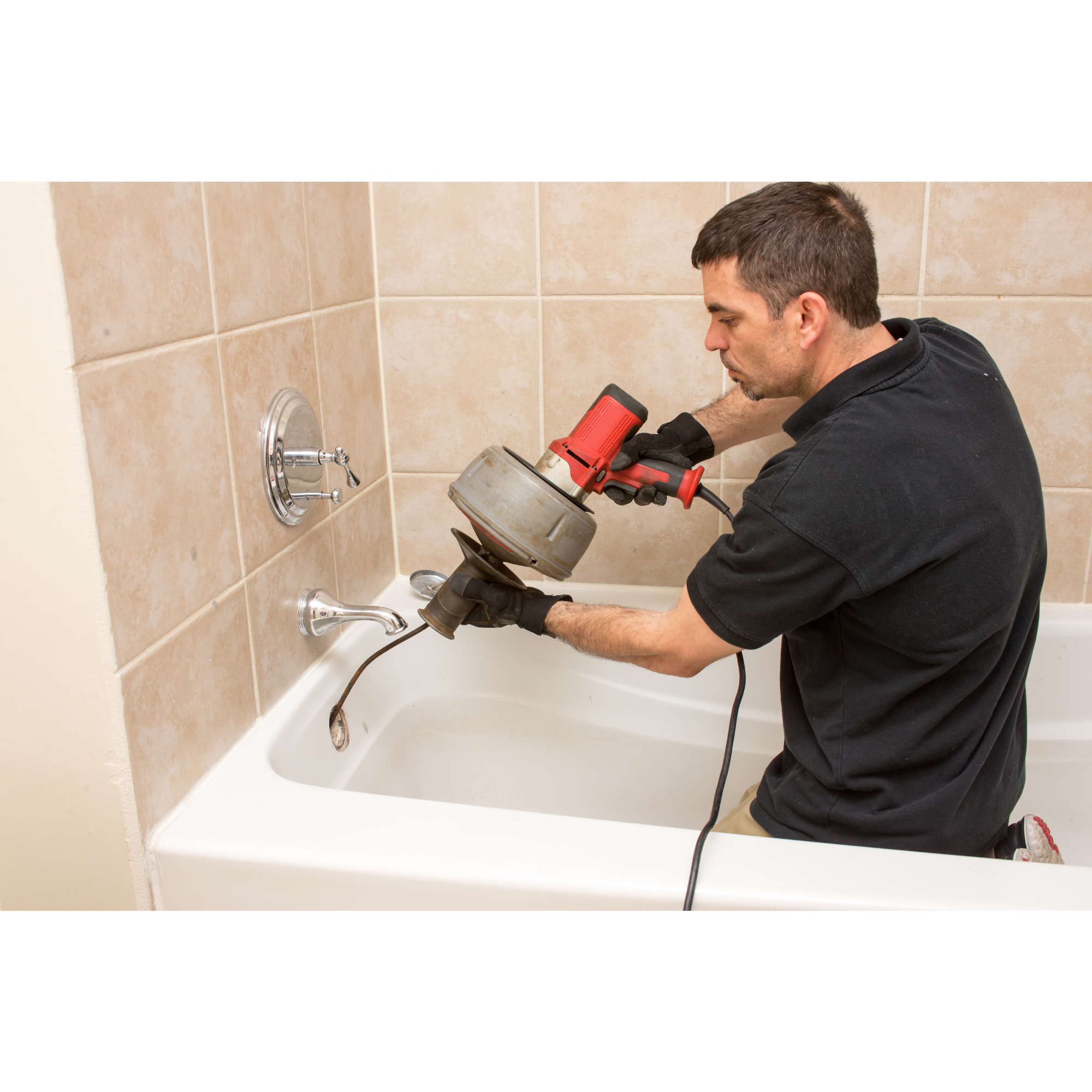 "Clearing the way: Expert technicians tackle drain cleaning with precision, ensuring smooth water flow and preventing clogs for a hassle-free plumbing system."