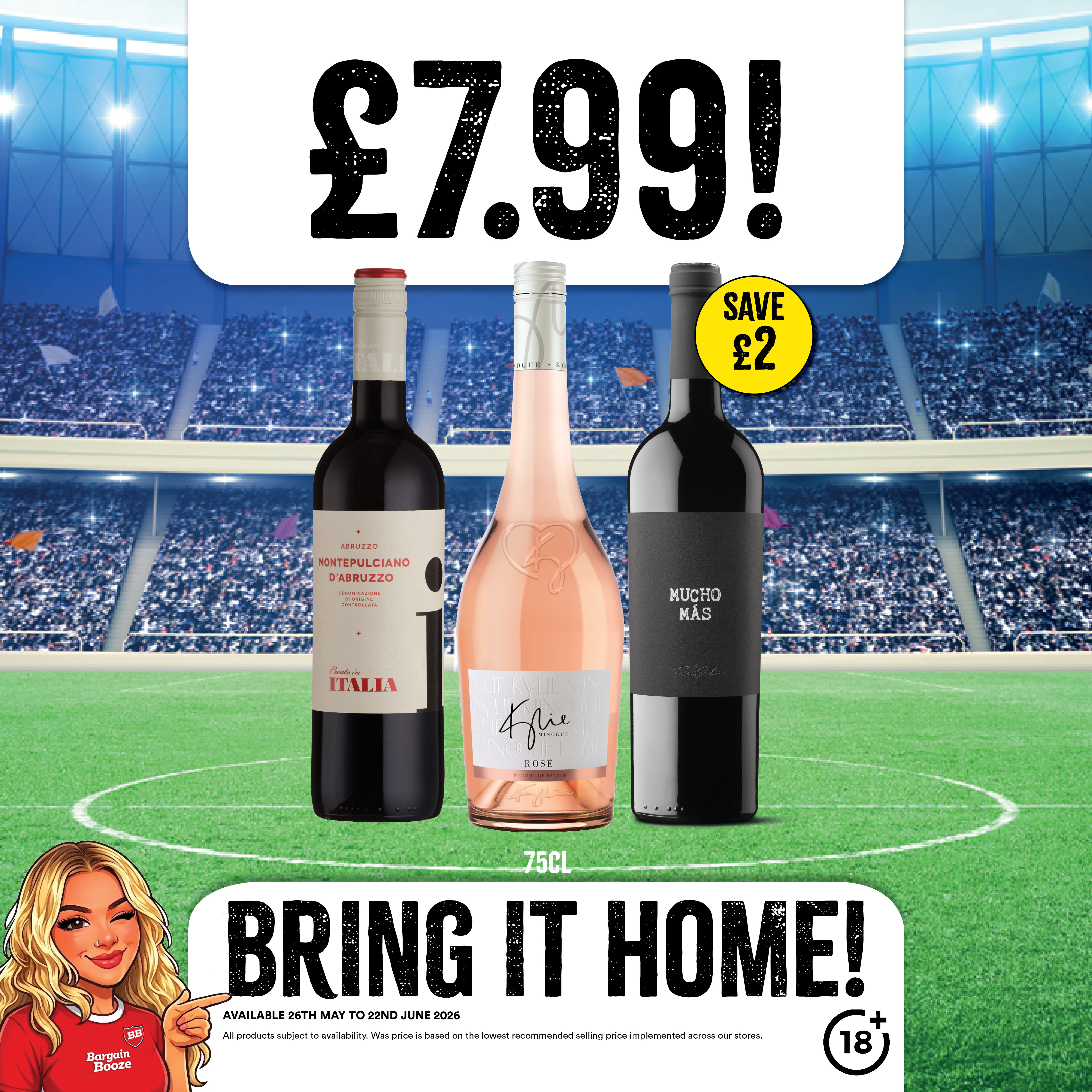 &pound;7.99 each selected wines