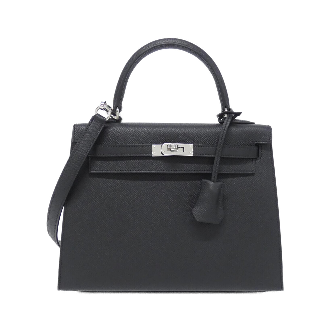 エルメス ケリー 25cm 038416CK エプソン BLACK シルバー金具 K刻印
