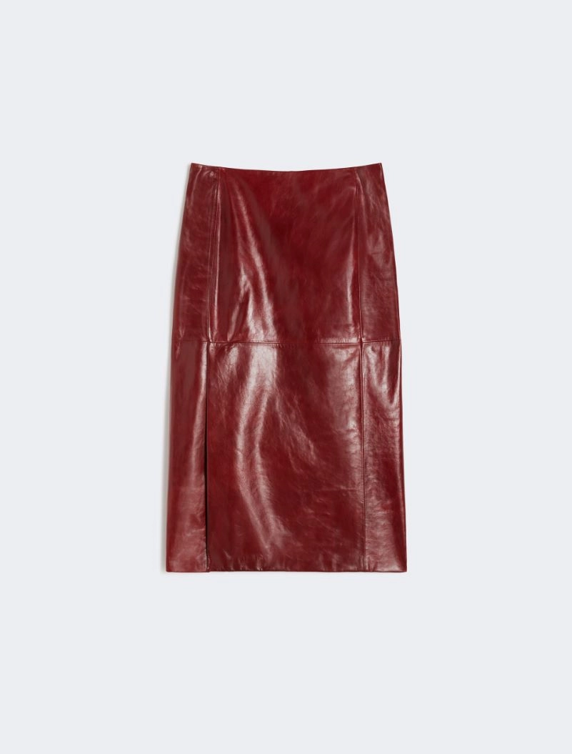 Straight leather skirt