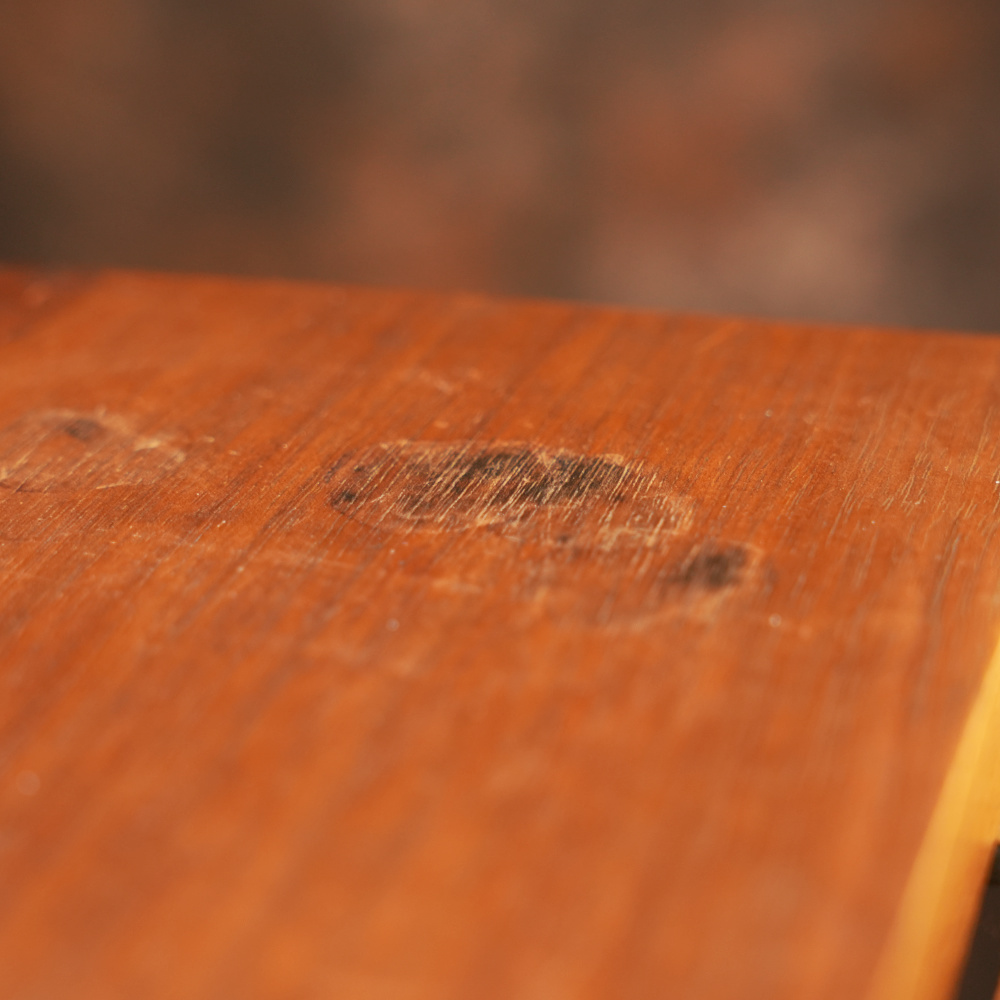 Dark Marks Table Before Restoration