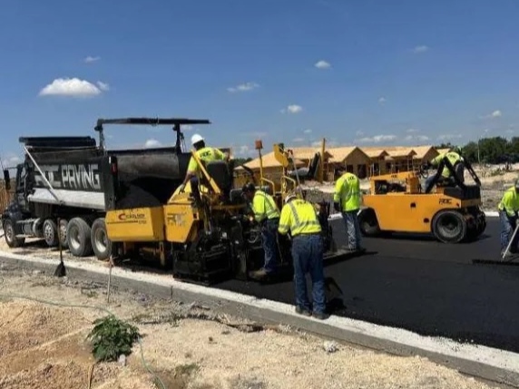 RDC Paving working on asphalt road construction