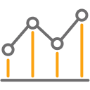 Uptrend graph icon.