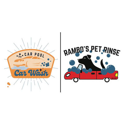 The Car Pool Car Wash | Rambo's Pet Rinse Logo