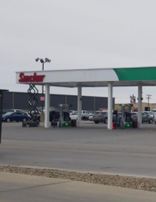 Sinclair gas station fueling island 