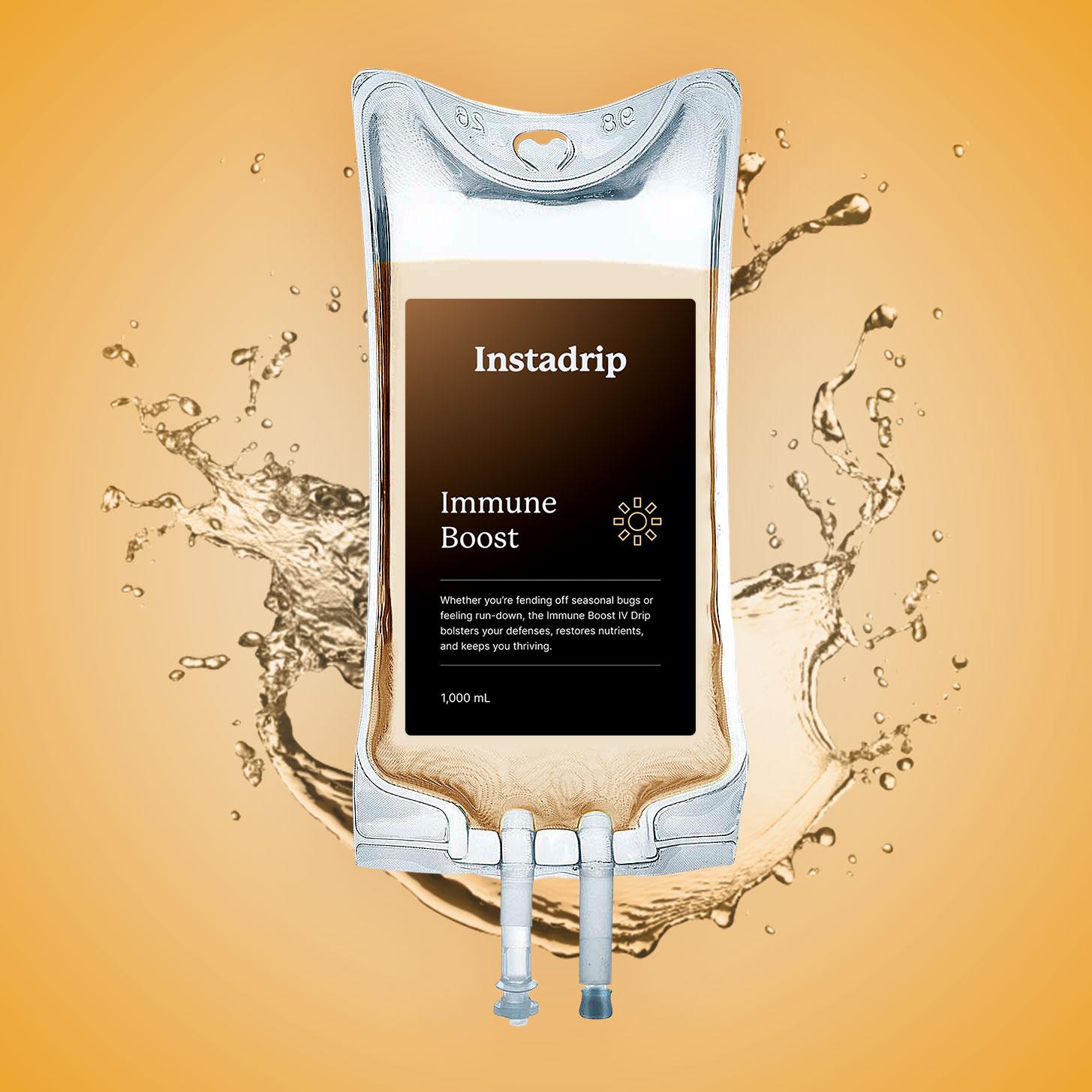 Instadrip Immune Boost IV therapy bag for enhanced immunity, hydration, and wellness.