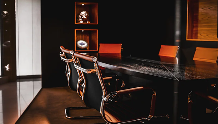 A beautiful boardroom table.