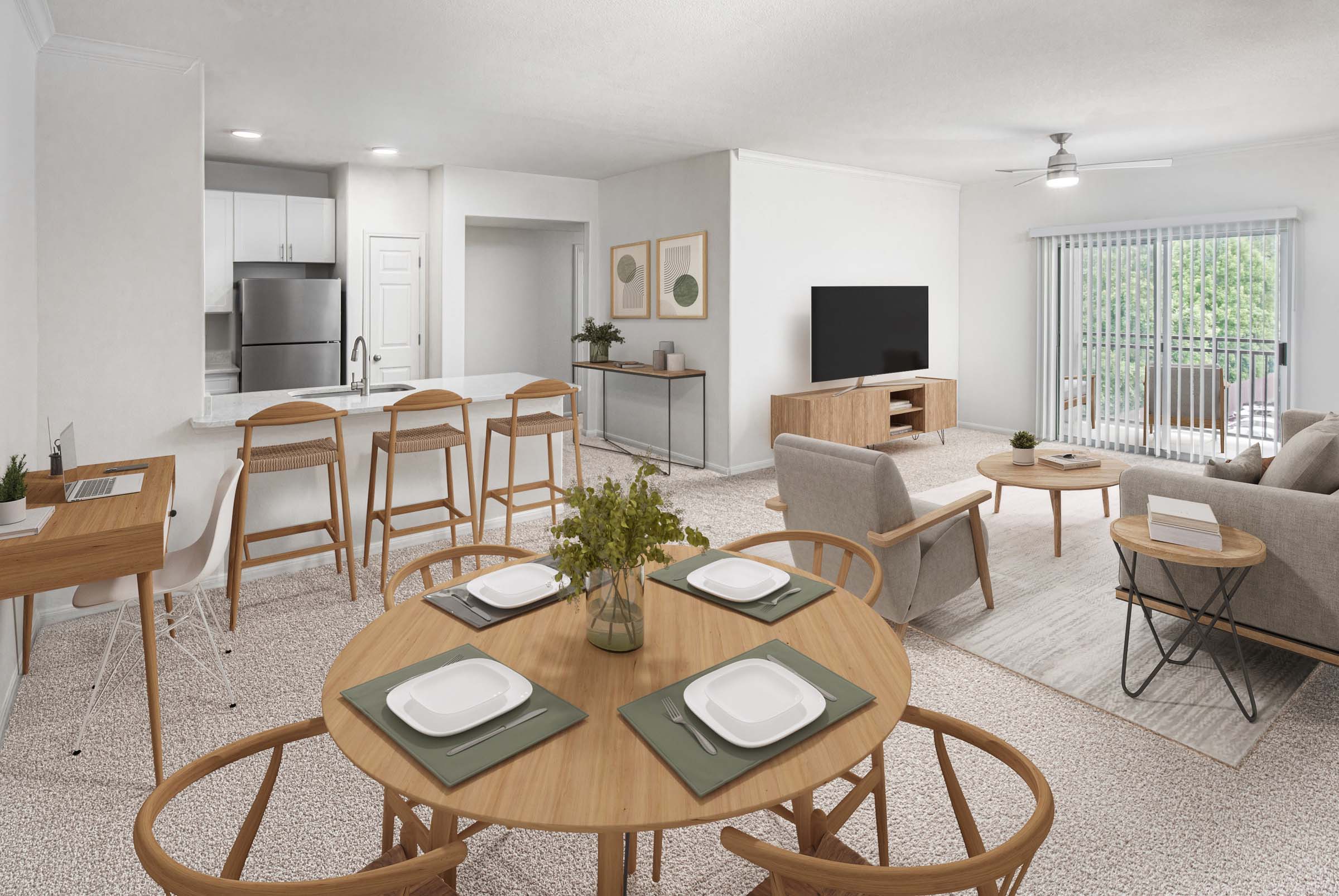 Camden Spring Creek open concept flooring with room for desk