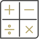 Mathematical symbols icon.