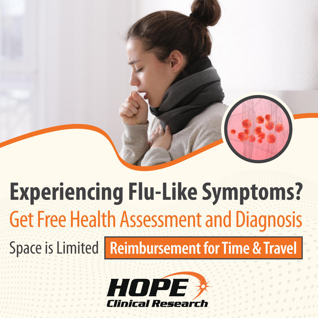 Are you experiencing flu-like symptoms? If so, call for your free examination and gain access to advanced medication. Reimbursement for Time & Travel. Space is limited.
#ClinicalTrial #Flu #CanogaPark