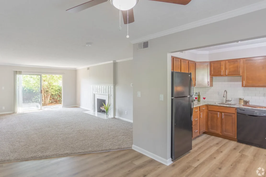 Kitchen with black appliances