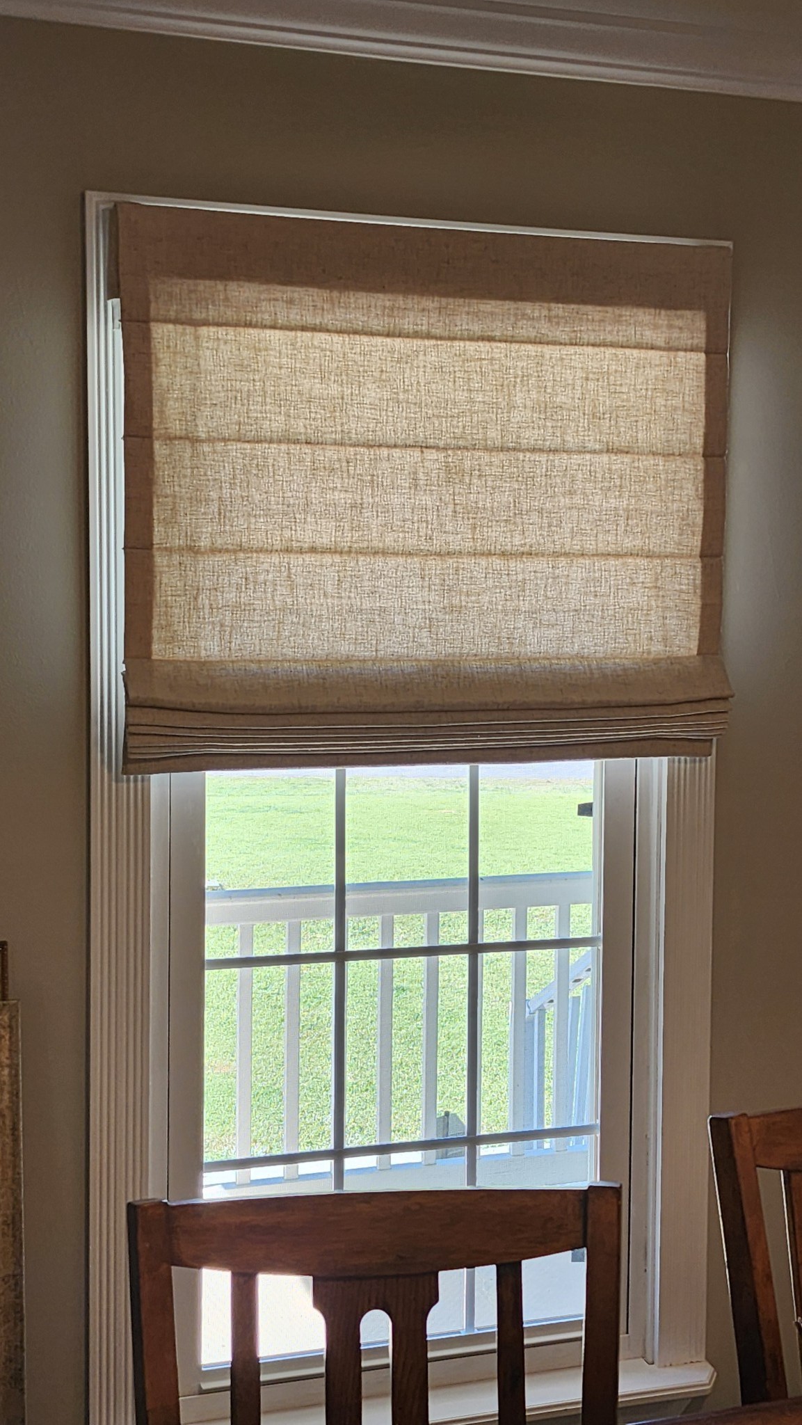Fabric Roman Shades brings texture to all windows