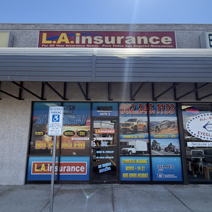 Exterior of the L.A. Insurance located at 3503 West Dunlap in AZ 