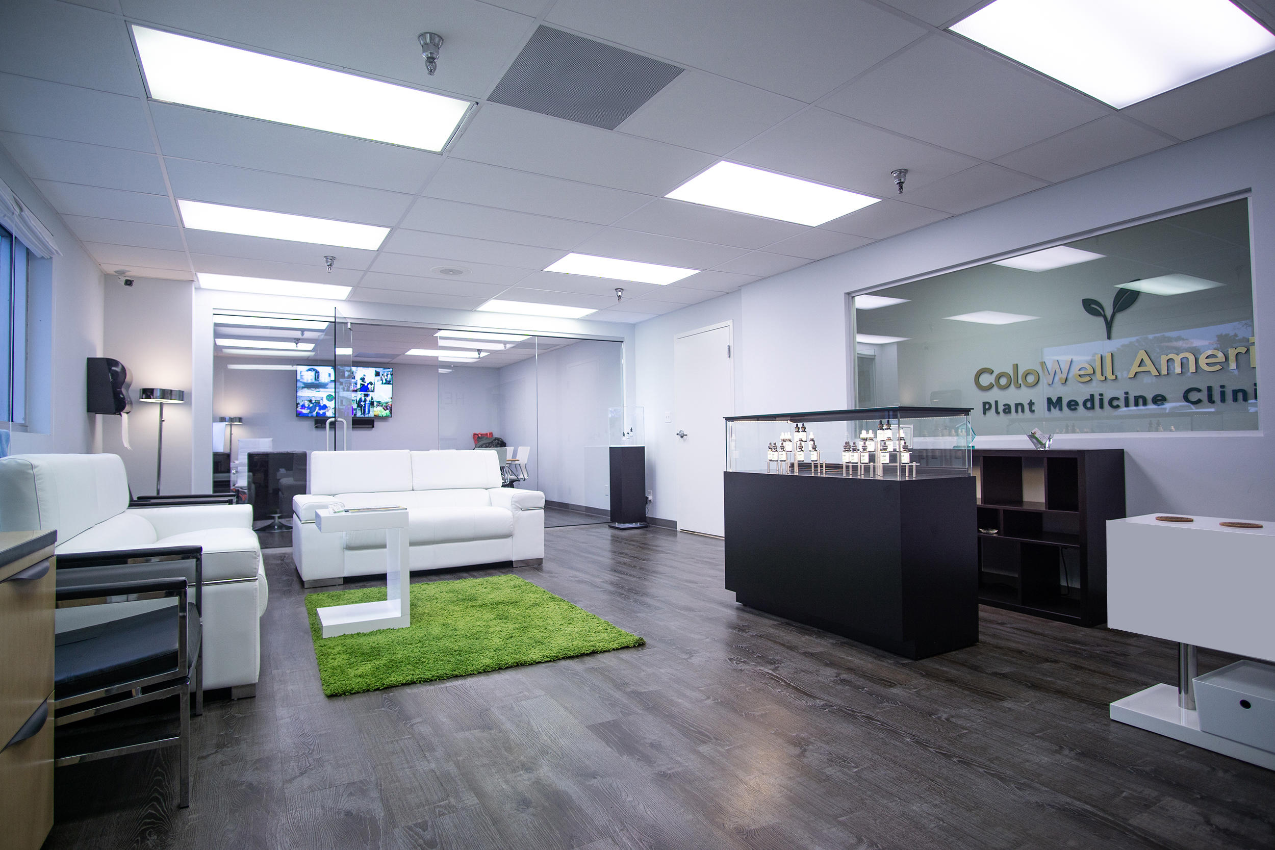 Our in-office CBD shop and lounge - get educated about the products you need.