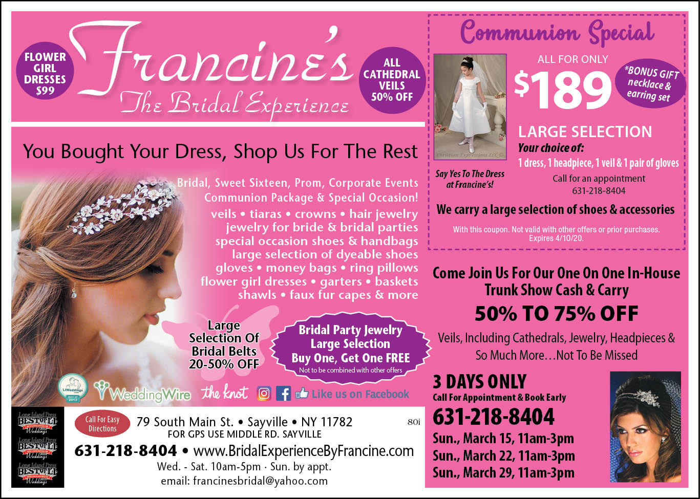 Francine's Bridal Experience Photo