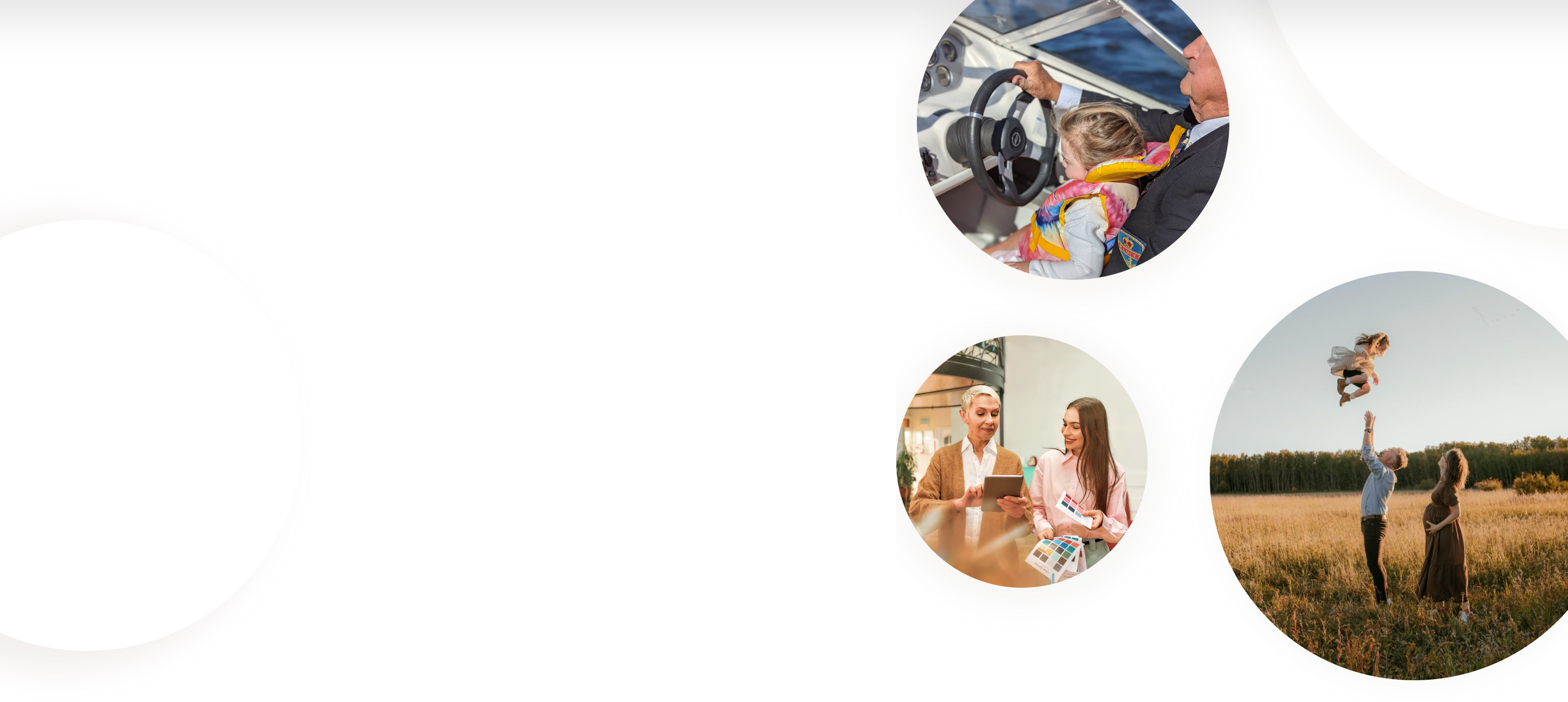 Multigenerational families spending time together.