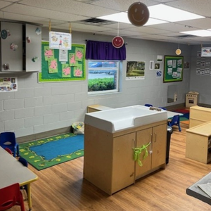 Bright and colorful preschool classroom at Childcare Network with age-appropriate learning materials