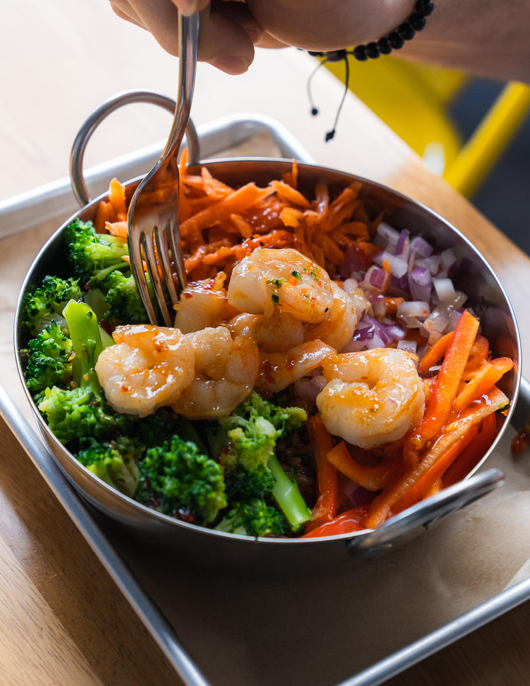 BANGKOK BOWL - Your choice of sautéed shrimp or tofu, with fresh broccoli, red onions, shredded carr Joey's Fish Shack Medicine Hat (403)487-4883