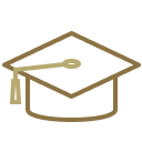 Graduation cap icon.