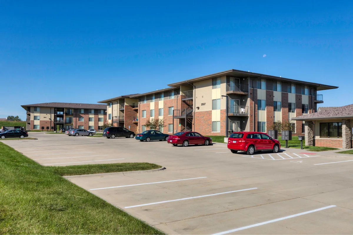 Cedarbrooke Place building with surface parking lots