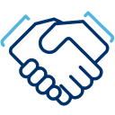 Shaking hands icon.