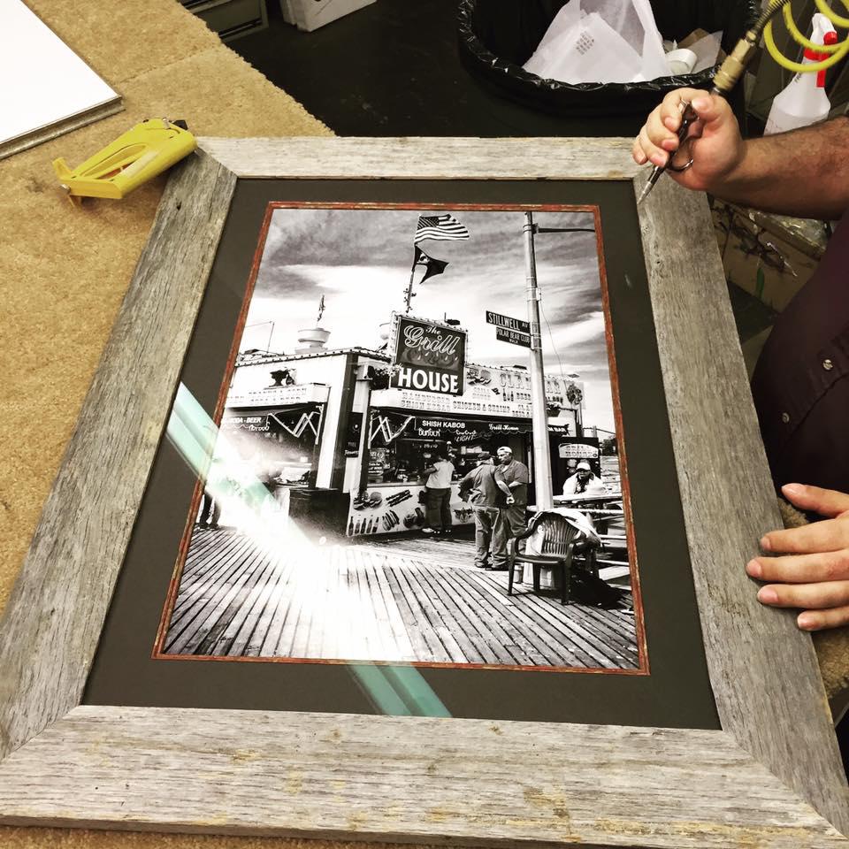 Custom framing job by one our students! #Brooklyn #art #coneyisland #boardwalk #beachlife #customwork #calltoday