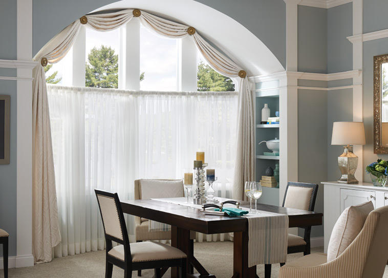 Nothing says elegant like drapery in the dining room. This classy look is sure to have guests feelin Budget Blinds of Kitchener & Guelph Guelph (519)341-4561