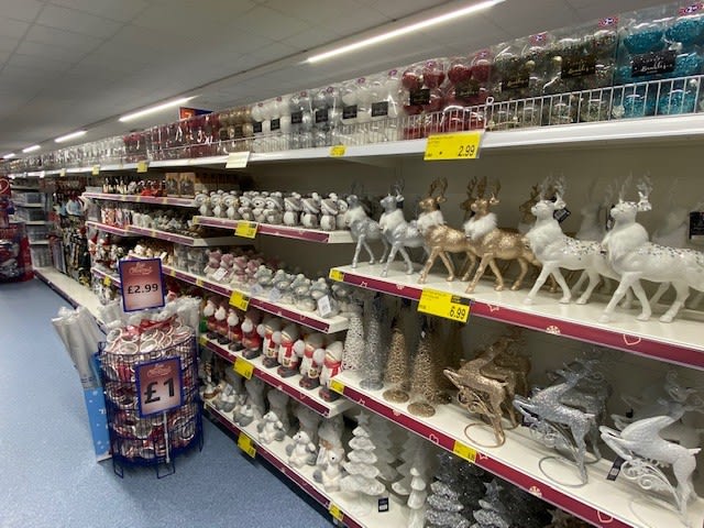 B&M's brand new store in Hednesford stocks a beautiful Christmas range, everything from decorations, lights and Christmas trees, to gift bags wrapping paper, selection boxes and much more!