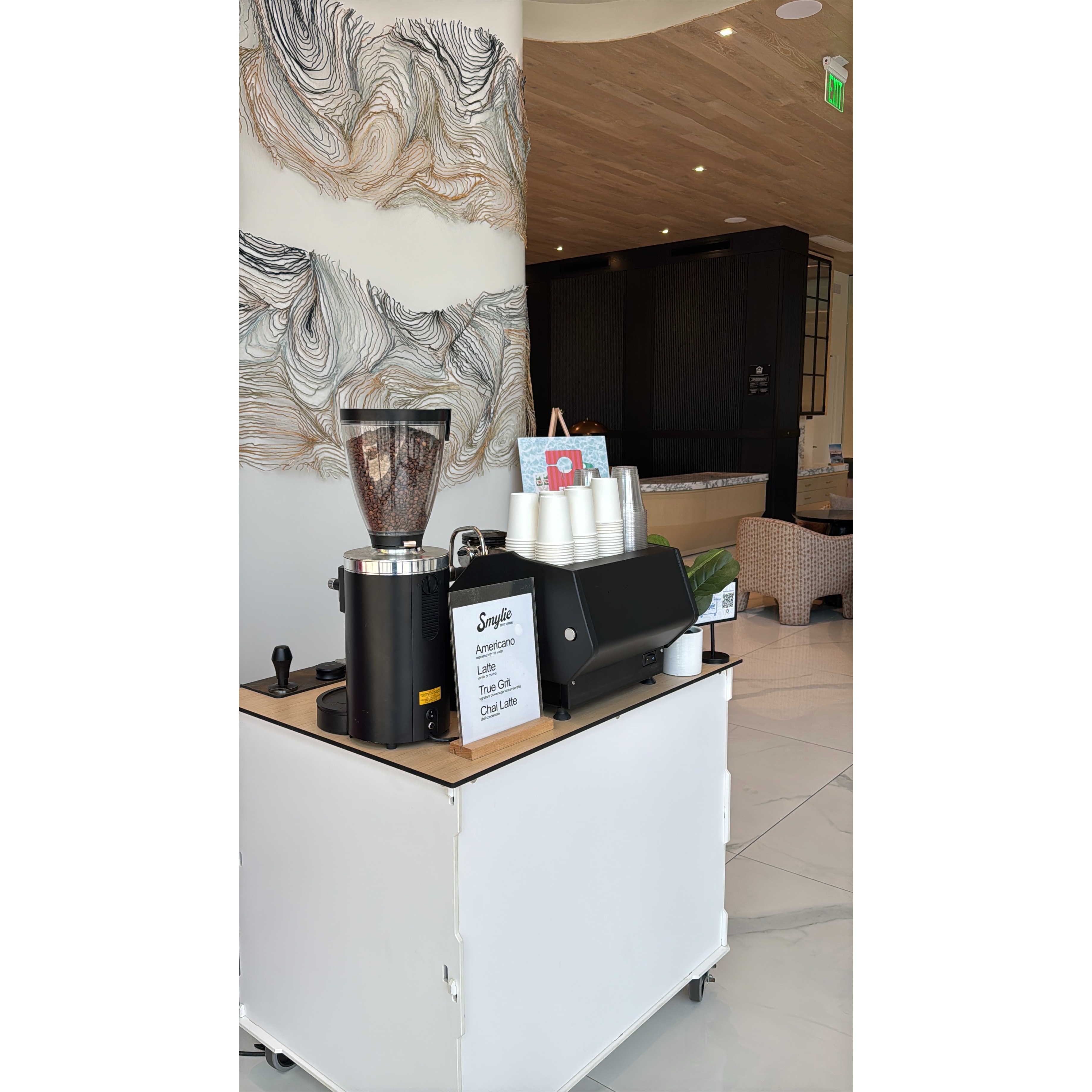 Lobby Coffee Cart Austin TX Smylie coffee catering 