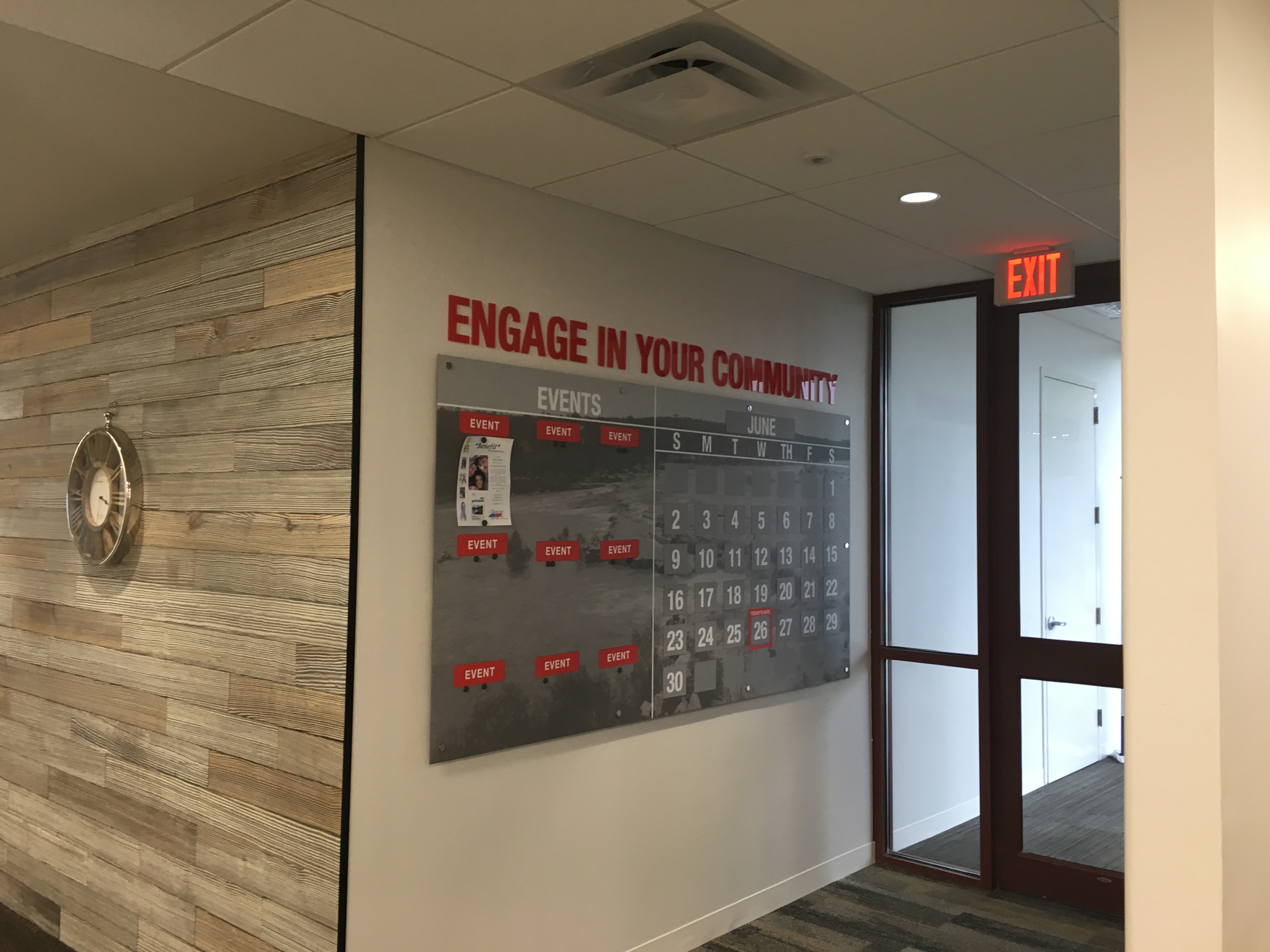 First United Bank - Marble Falls - interior community bank calendar