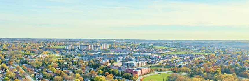 Aerial view of Ancaster, Ontario.